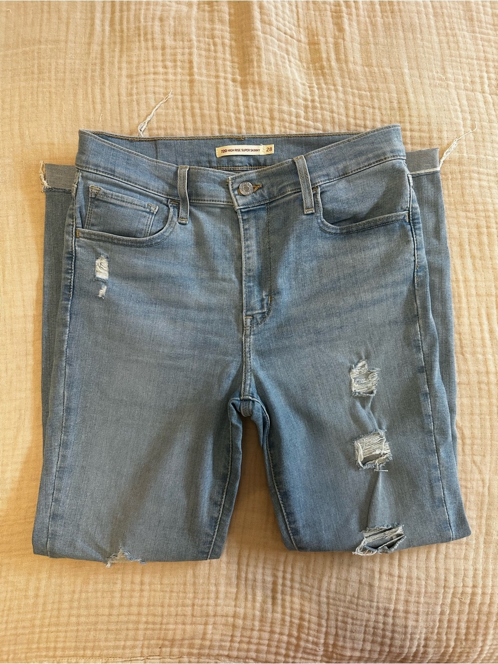 Levi's Light Blue Distressed Skinny Jeans